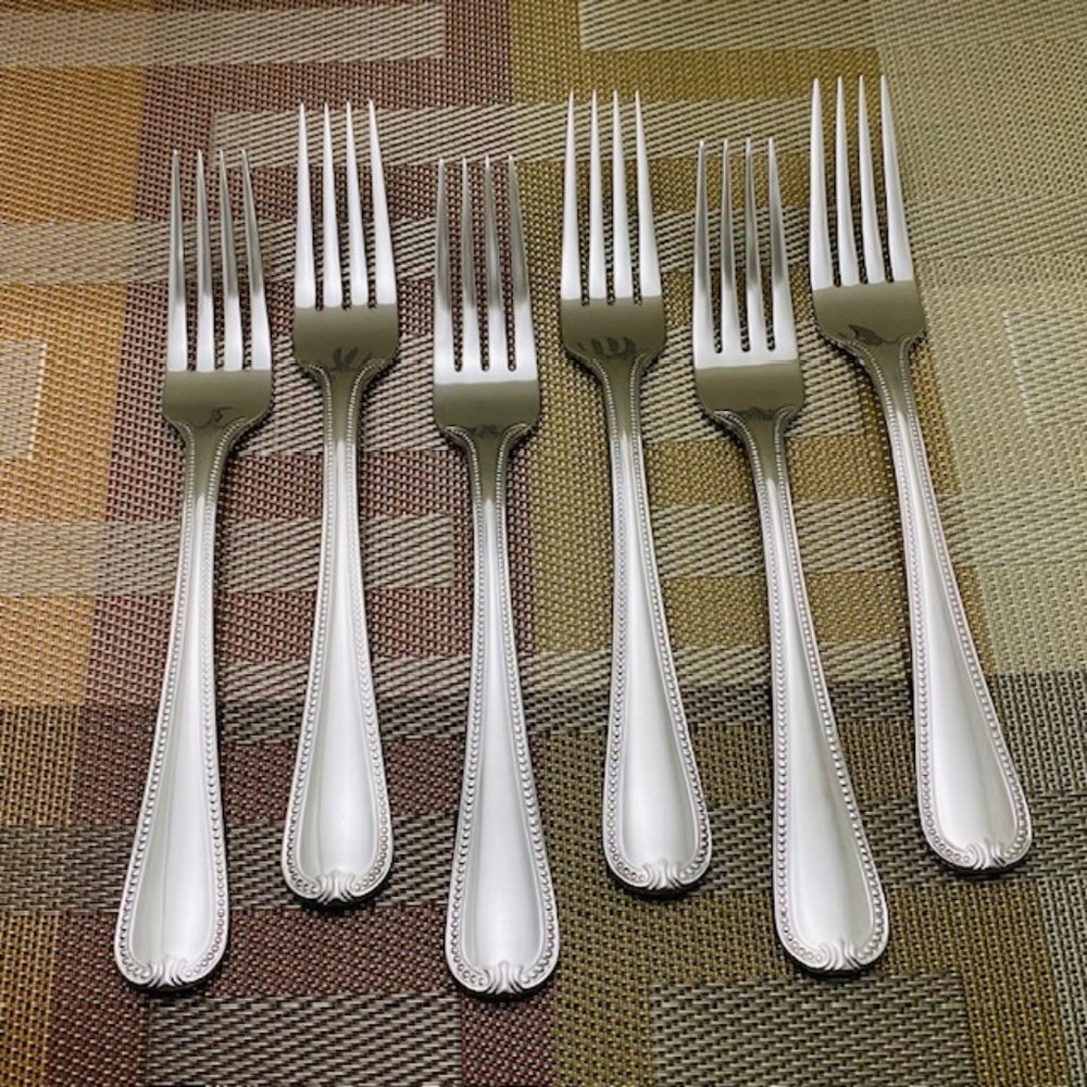 Lenox Vintage Jewel Large Forks - Glossy Finish - Set of 6 Count